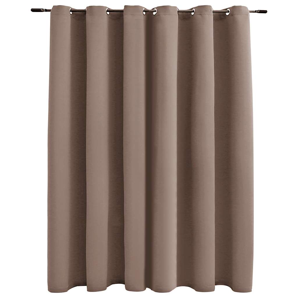 Vidaxl rideau accablant avec des anneaux en métal 290x245 cm taupe