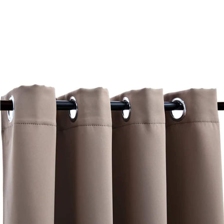 Vidaxl rideau accablant avec des anneaux en métal 290x245 cm taupe