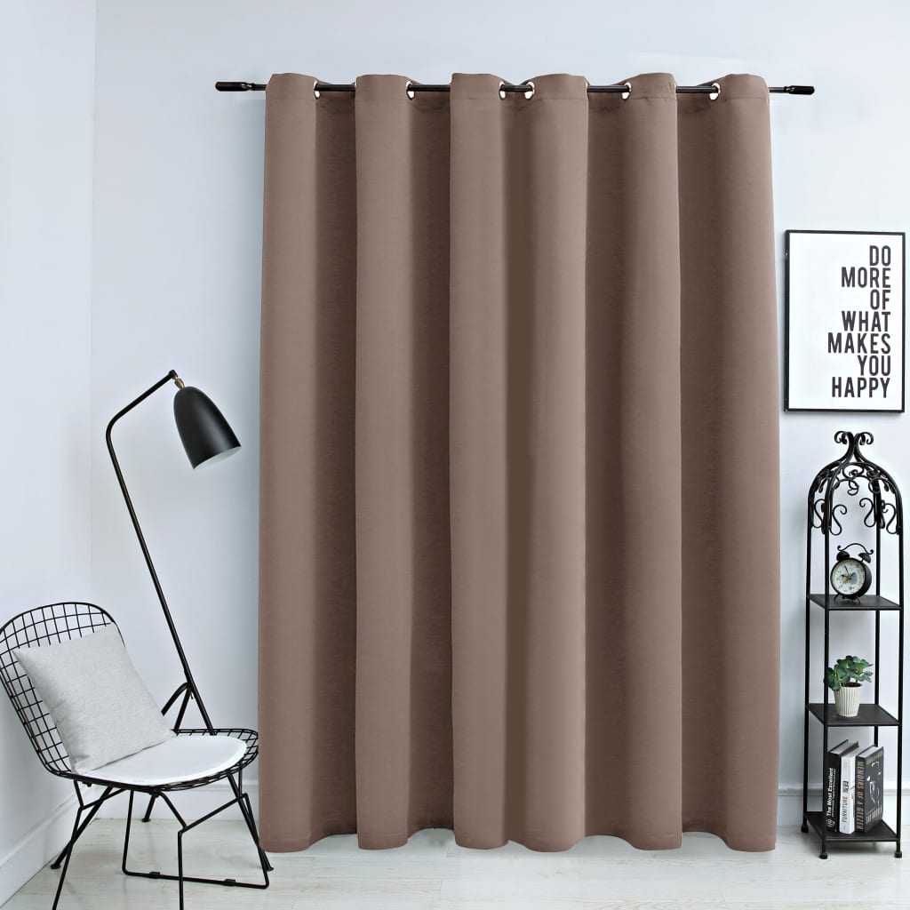 Vidaxl opona zatraceně s kovovými prsteny 290x245 cm taupe