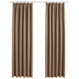 Vidaxl rideaux occlusion avec des crochets 2 PCS 140x175 cm taupe
