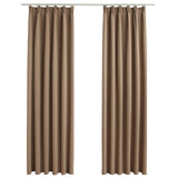 Vidaxl -gardiner Blackout med krokar 2 st 140x175 cm taupe