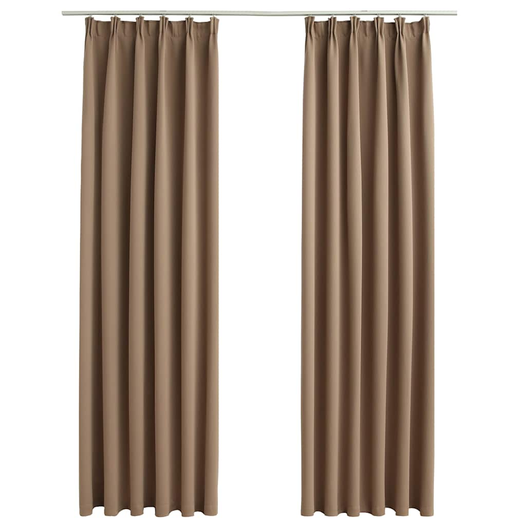 Vidaxl tende blackout con ganci 2 st 140x245 cm taupe