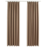 Vidaxl tende blackout con ganci 2 st 140x245 cm taupe