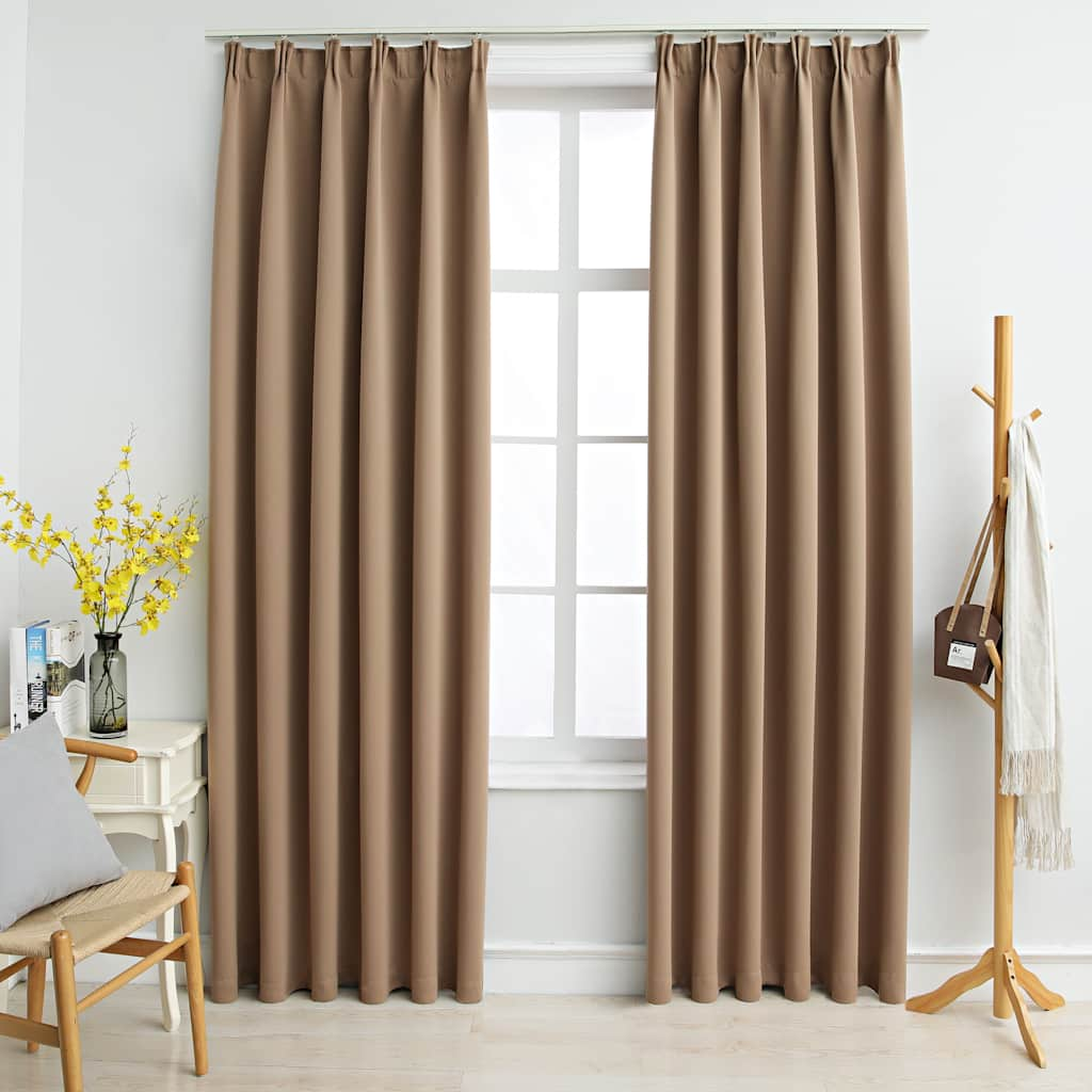 VIDAXL -Vorhänge Blackout mit Haken 2 ST 140x245 cm Taupe