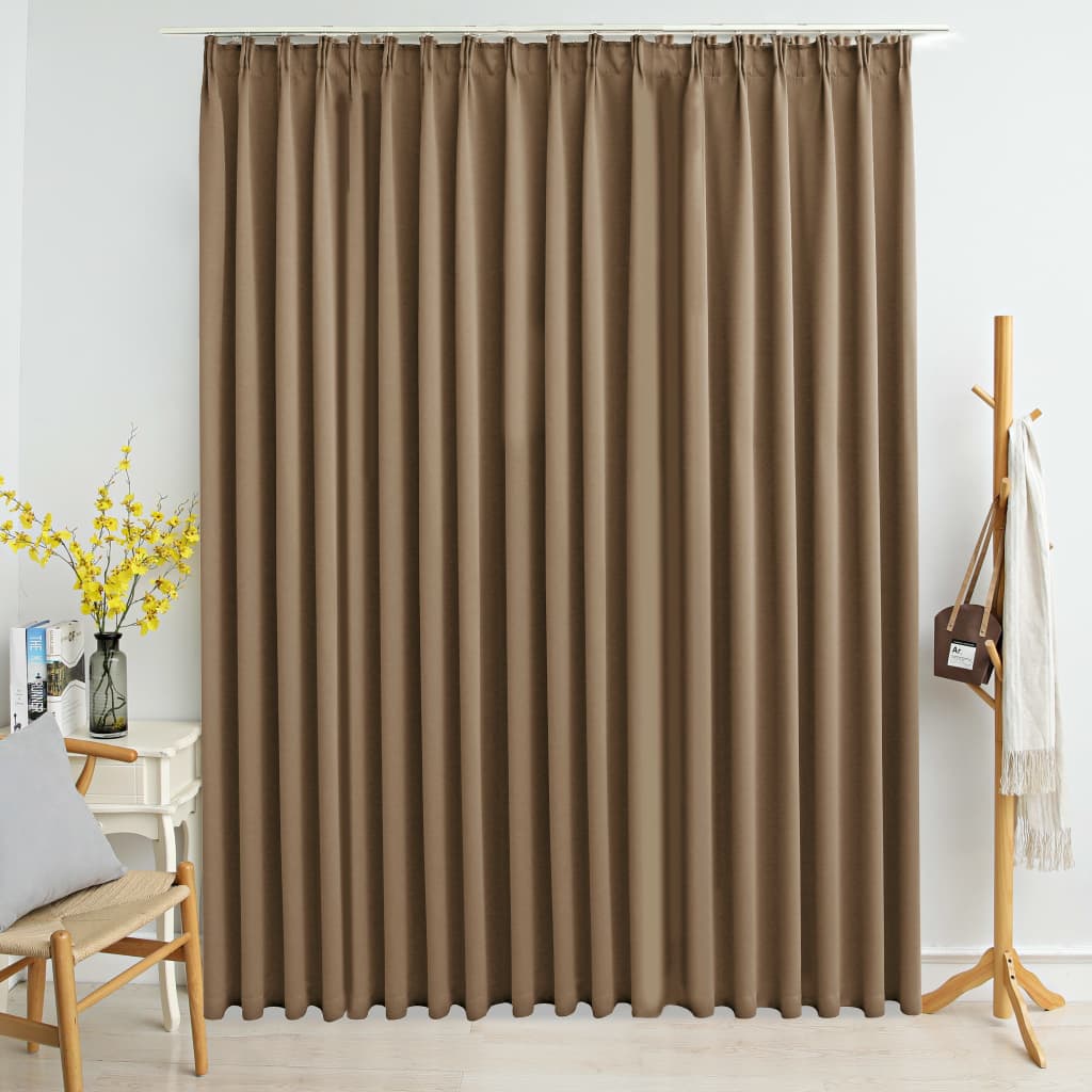 Vidaxl zavese Blackout s kavlji 290x245 cm taupe