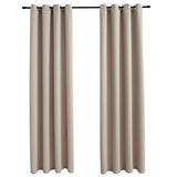 VIDAXL -Vorhang mit Metallringen 2 ST 140x175 cm Beige