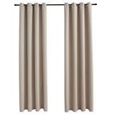 Vidaxl rideau accablant avec des anneaux métalliques 2 st 140x245 cm beige