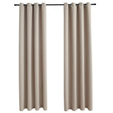 Bidaxl -gardin fördömande med metallringar 2 st 140x245 cm beige