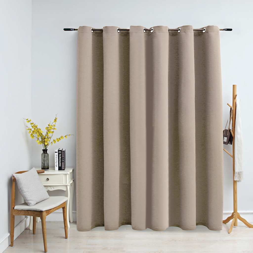 Vidaxl opona zatraceně s kovovými prsteny 290x245 cm beige