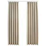 Vidaxl gardiner blackout med kroker 2 st 140x175 cm beige