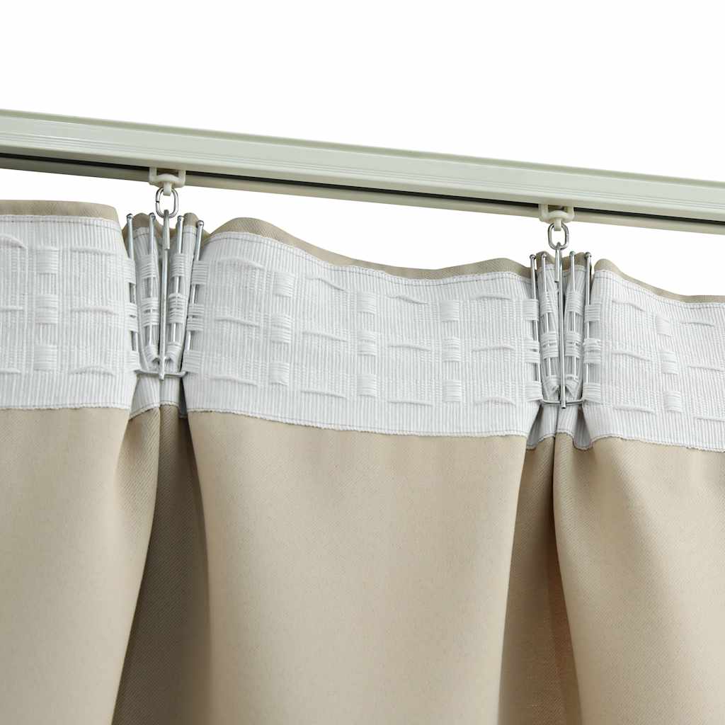 VidaXL Curtains blackout with hooks 2 st 140x175 cm beige