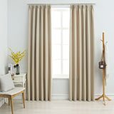 VidaXL Curtains blackout with hooks 2 st 140x175 cm beige