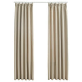 Cortinas Vidaxl oscureciendo con ganchos 2 PCS 140x225 cm beige