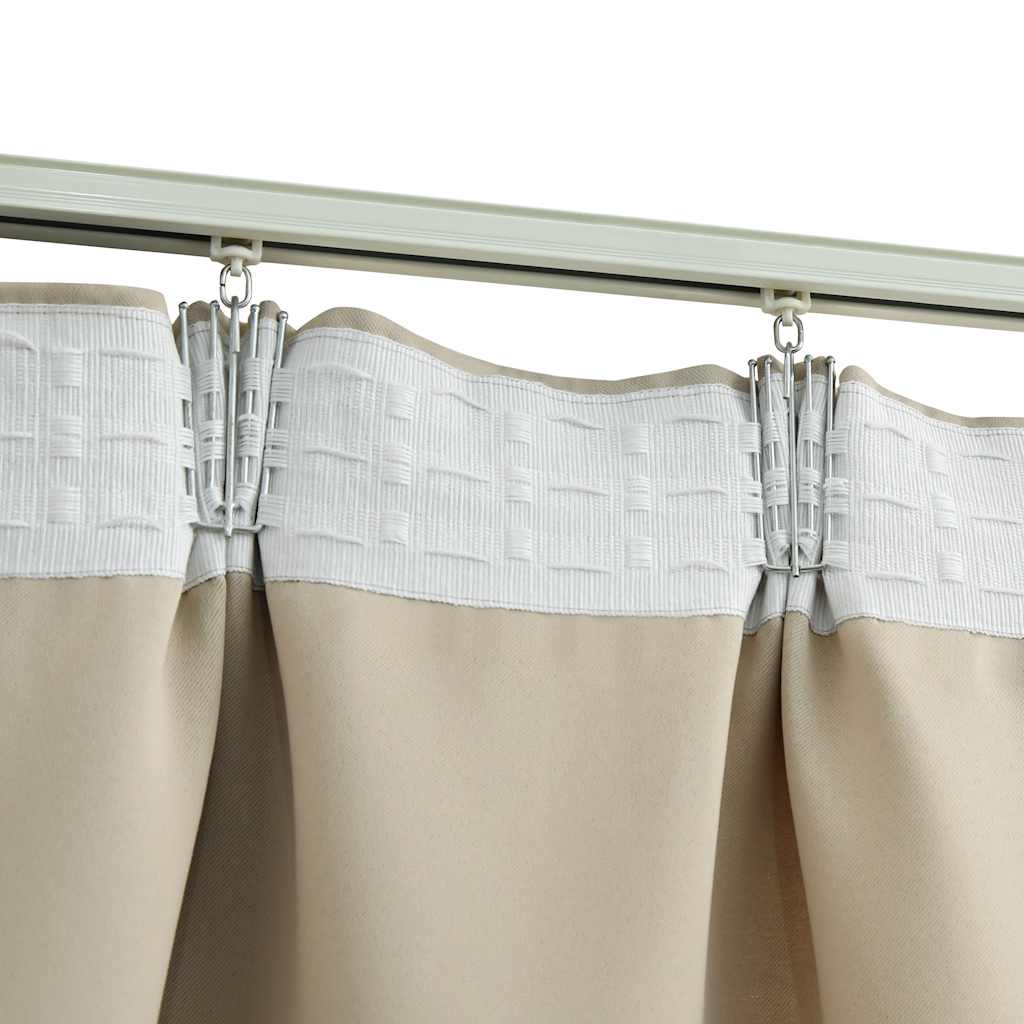 VidaXL Curtains darkening with hooks 2 st 140x245 cm beige