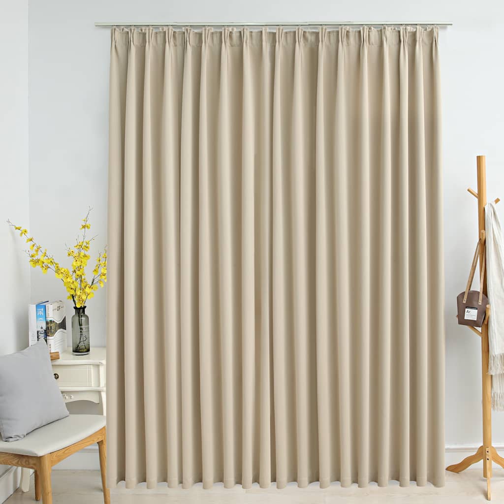 Vidaxl Curtain Blackout s háčky 290x245 cm beige