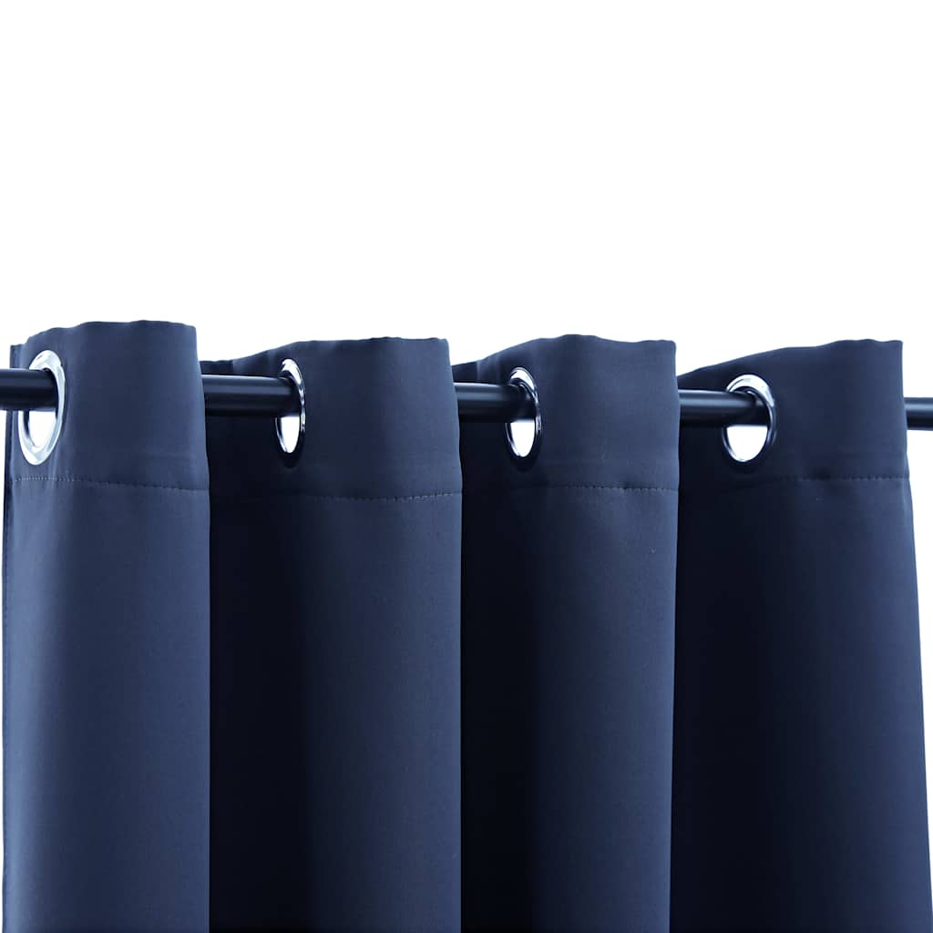 Vidaxl Curtain Damning with metal rings 2 st 140x175 cm blue