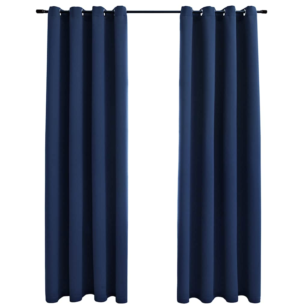 Vidaxl Curtain Damning with metal rings 2 st 140x225 cm blue