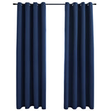 Vidaxl Curtain Damning with Metal Rings 2 St 140x225 cm Blue