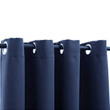 Rideau vidaxl accablant avec des anneaux en métal 2 st 140x225 cm bleu