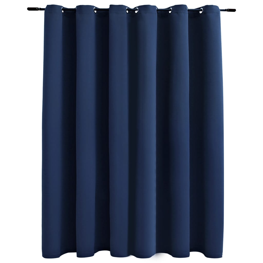 Curta di Vidaxl Dannocchia con anelli di metallo 290x245 cm blu