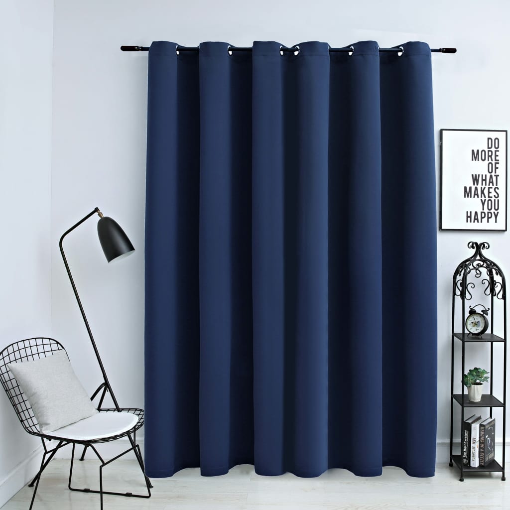 Curta di Vidaxl Dannocchia con anelli di metallo 290x245 cm blu