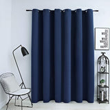 Rideau vidaxl accablant avec des anneaux en métal 290x245 cm bleu