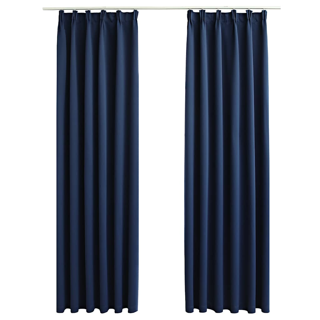 Vidaxl curtains blackout with hooks 2 st 140x175 cm blue