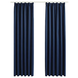 Vidaxl Vorhänge Blackout mit Haken 2 ST 140x175 cm Blau