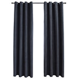 Vidaxl rideaux Blackout avec anneaux 2 ST 140x175 cm anthracite