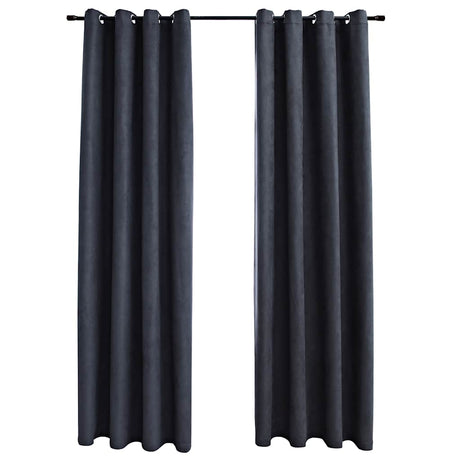 Vidaxl rideaux Blackout avec anneaux 2 ST 140x175 cm anthracite