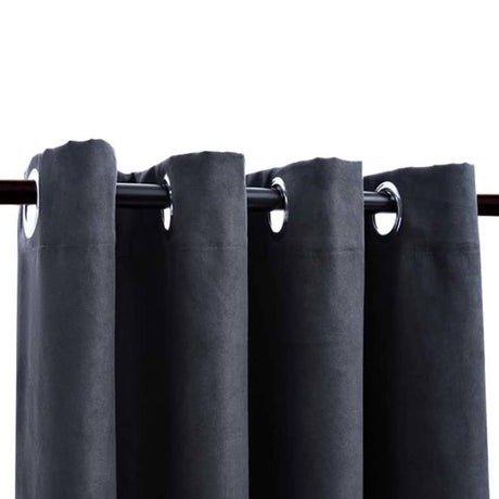 Vidaxl rideaux Blackout avec anneaux 2 ST 140x175 cm anthracite