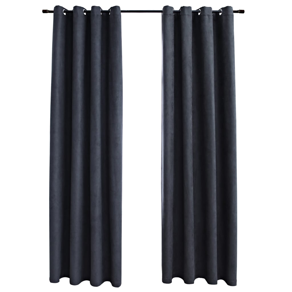 Vidaxl -gardiner Blackout med ringar 2 ST 140x245 cm Anthracite