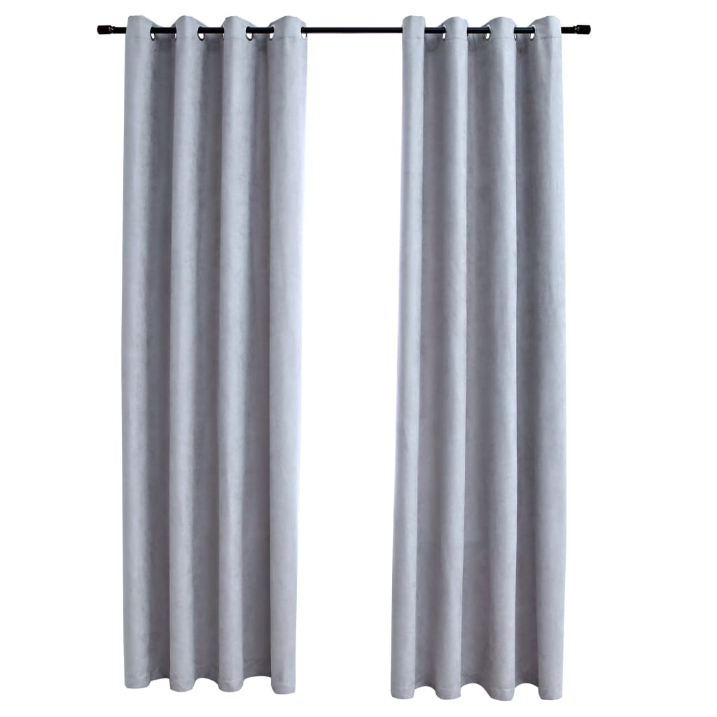 Vidaxl Curtain Damning with metal rings 2 st 140x225 cm gray