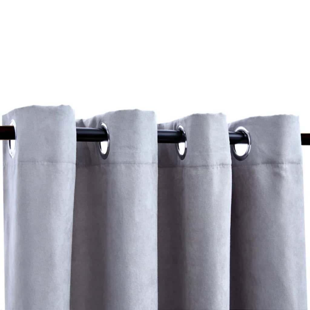 Vidaxl Curtain Damning with metal rings 2 st 140x225 cm gray