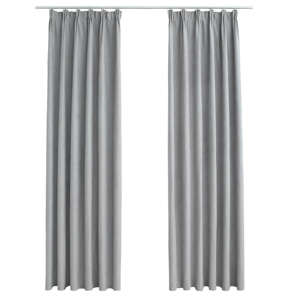 Vidaxl rideaux occlusion avec crochets 2 ST 140x175 cm gris