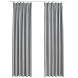 Vidaxl rideaux occlusion avec crochets 2 ST 140x175 cm gris