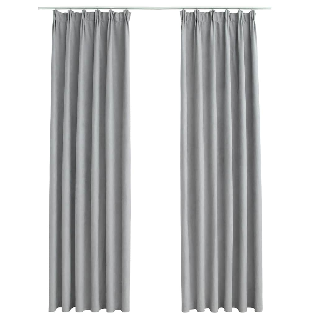 Vidaxl tende blackout con ganci 2 st 140x175 cm grigio