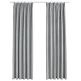 Vidaxl tende blackout con ganci 2 st 140x175 cm grigio