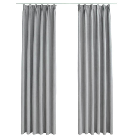 Vidaxl rideaux occultation avec crochets 2 PCS 140x225 cm Gray