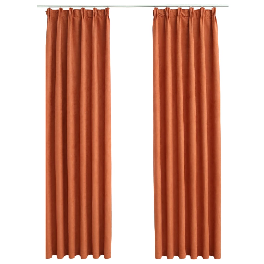 Vidaxl tende blackout con ganci 2 St 140x225 cm Rust -colorato