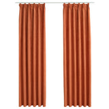 Vidaxl tende blackout con ganci 2 St 140x225 cm Rust -colorato