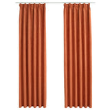 Vidaxl gardiner blackout med kroker 2 st 140x245 cm rust -farget