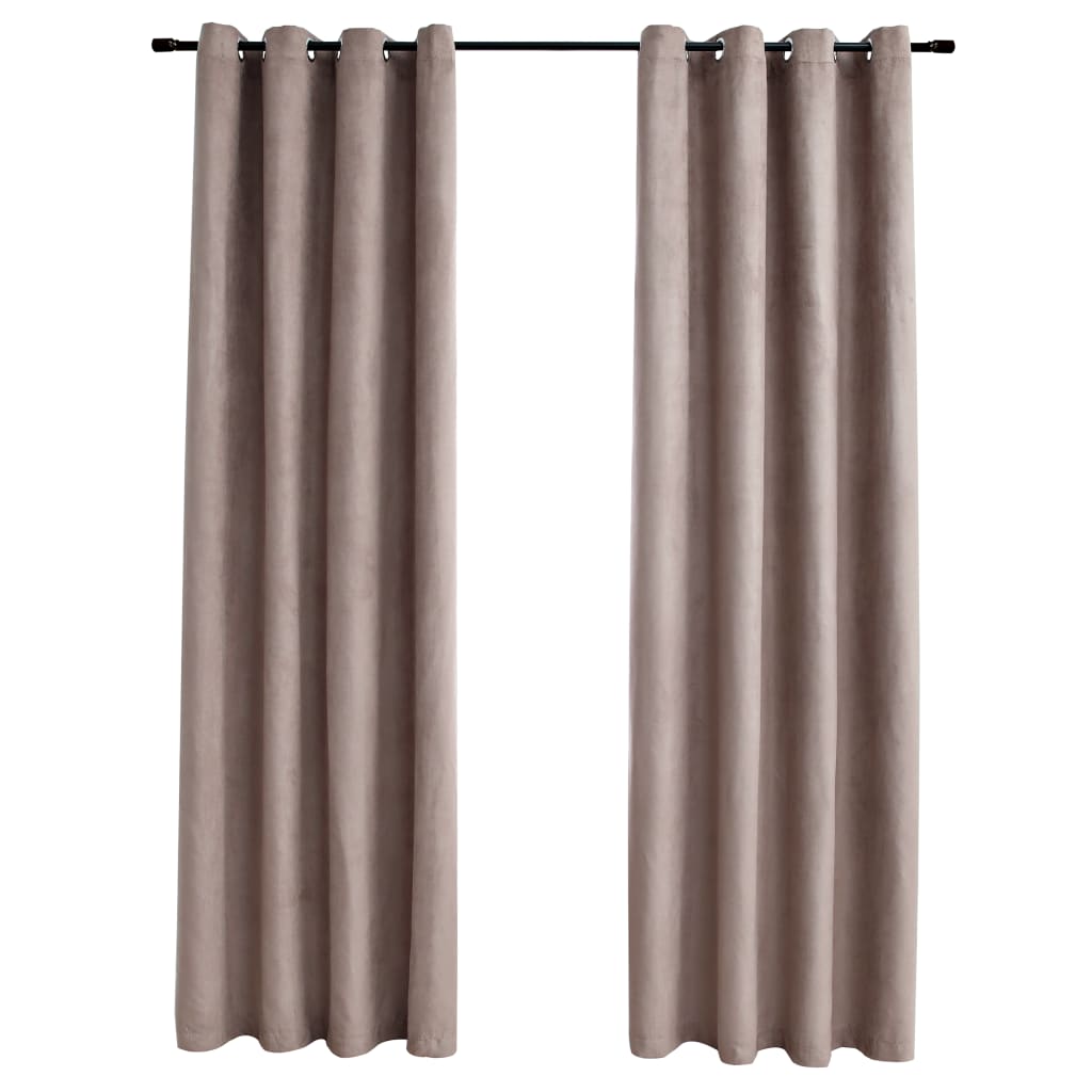 VIDAXL -Vorhang verdammt mit Metallringen 2 ST 140x175 cm Taupe