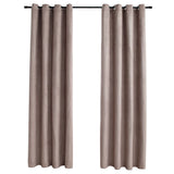 Bidaxl -gardin fördömande med metallringar 2 st 140x175 cm taupe