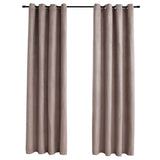 Rideau vidaxl accablant avec des anneaux en métal 2 st 140x225 cm taupe