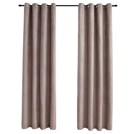 Rideau vidaxl accablant avec des anneaux en métal 2 st 140x225 cm taupe