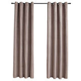 Bidaxl gardin fördömande med metallringar 2 st 140x225 cm taupe