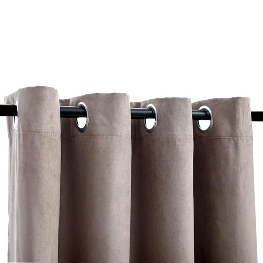 Bidaxl gardin fördömande med metallringar 2 st 140x225 cm taupe