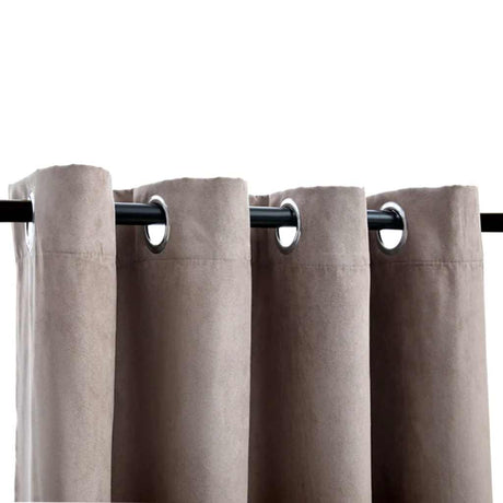 Rideau vidaxl accablant avec des anneaux en métal 2 st 140x225 cm taupe