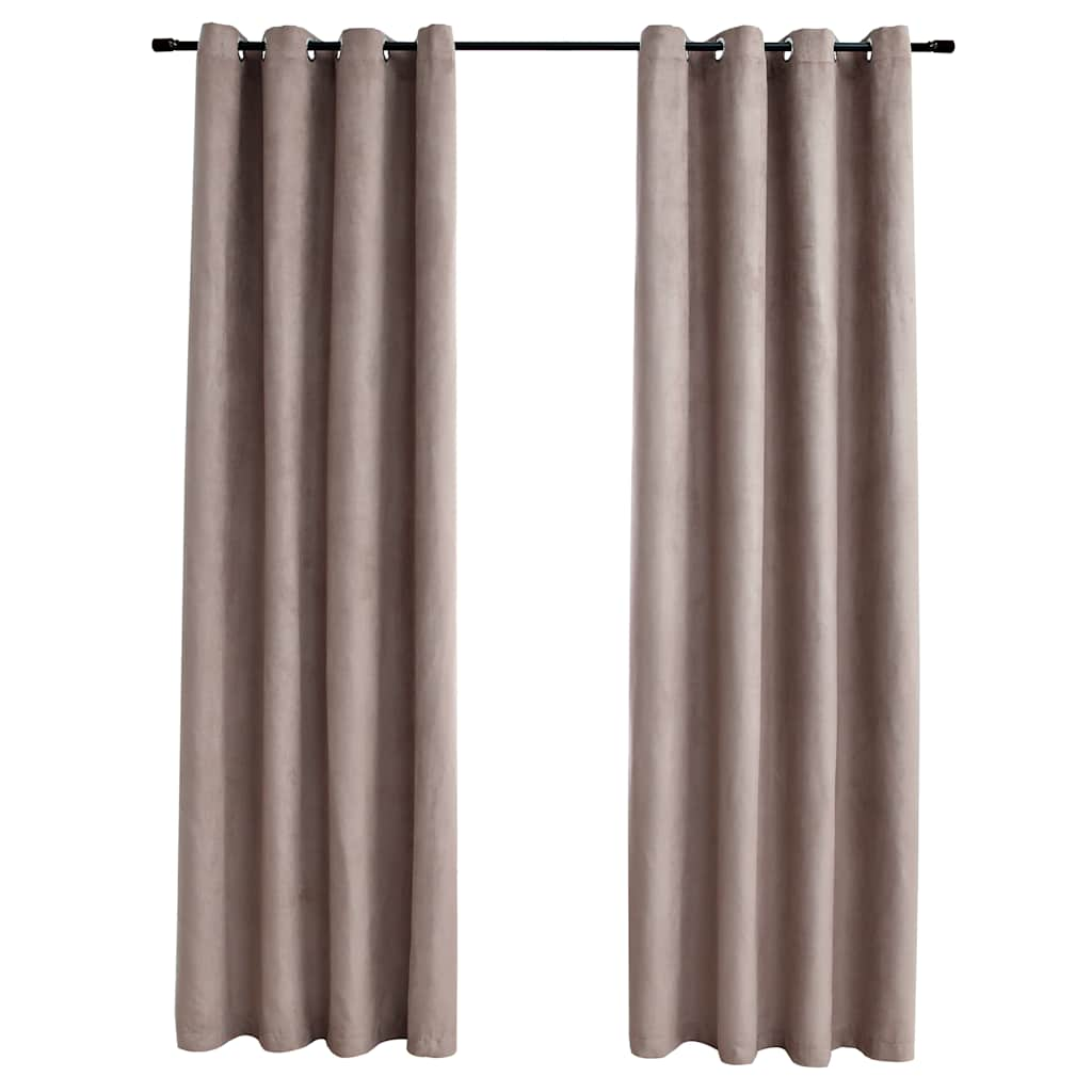 Canderiera Vidaxl Dannocchia con anelli di metallo 2 ST 140x245 cm Taupe